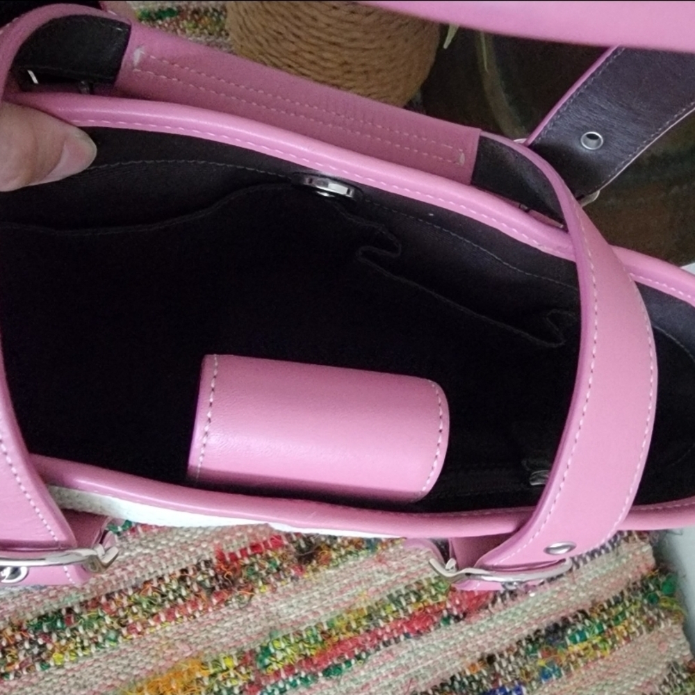 Coach Pink Raffia Handbag - Picture 8 of 9